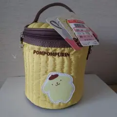 ポムポムプリン ２WAY筒型キルティングポーチ サイズ16×13×13㎝