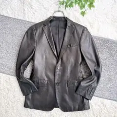 【美品】バーバリーブラックレーベル　ラムレザー　テーラードジャケット　黒　S