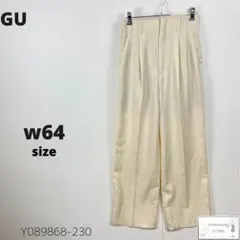 GU ジーユー カラースラックス パンツ タック付き バックゴム付き M