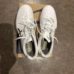 asics サッカーシューズ ホワイト/ゴールド