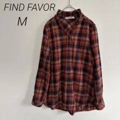 【FIND FAVOR 】2way チェック柄長袖シャツ Mサイズ