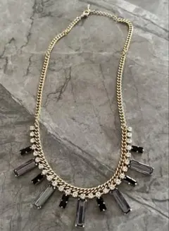 は*る様 ゴールドチェーン ネックレス クリスタル ブラックストーン