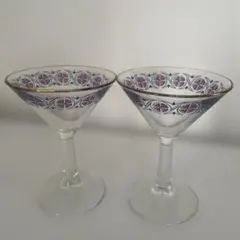 ワイングラス ペア 花瓶 スミレ柄 クリスタルガラス PARAD GLASS