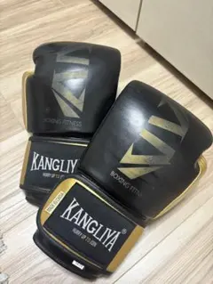 KANGLIYA ボクシンググローブ 12OZ ブラック×ゴールド