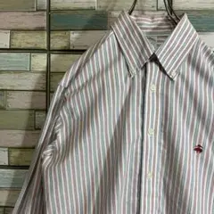 ブルックスブラザーズ　長袖　BDシャツ　ストライプ　ワンポイント刺繍ロゴ1818