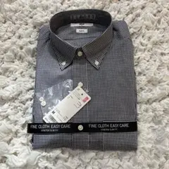 ファインクロス　ストレッチスリムフィット　チェックシャツ（長袖）　M ギンガム