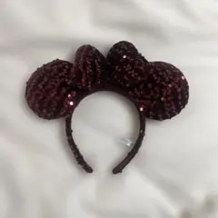 ディズニー ミニー スパンコール 赤 カチューシャ