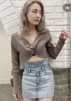 GYDA H/Wボタンスカートライクデニムショートパンツ