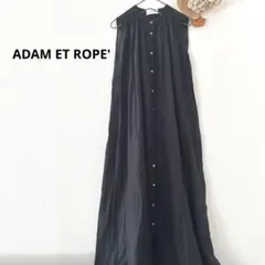 ADAM ET ROPE ノースリーブ シャツワンピース ブラック　free