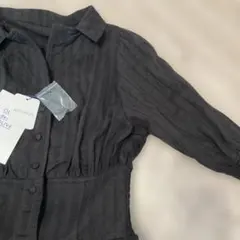 新品タグ付き　オリーブデオリーブ　開襟ワンピース　ブラック