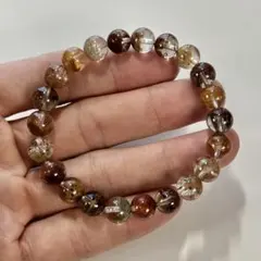 激レア　ガーデンクォーツ&ルチルクォーツ共生ブレスレット　2