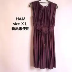 H&M バーガンディ ノースリーブワンピース結婚式親族二次会など幅広く使える