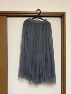グレー チュール フレアスカート