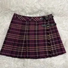 BURBERRY ブルーレーベル　チェックプリーツ巻きスカート 36 y2k