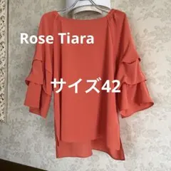 美品　大きいサイズ42 ローズティアラ　ゆったりプルオーバーのサムネイル