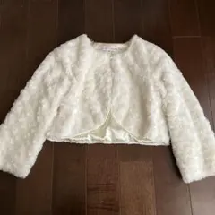 Catherine Cottage アイボリー ファーショートジャケット 140