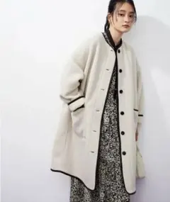 Adam et Rope’ アイボリー リバーシブルコート