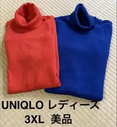 3XL UNIQLOユニクロ メリノリブタートルネック　２枚まとめて♡