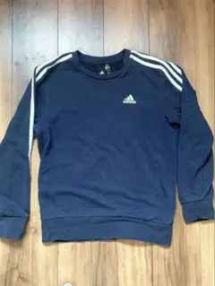adidas スウェット トレーナー ネイビー 3本ライン ロゴ入り