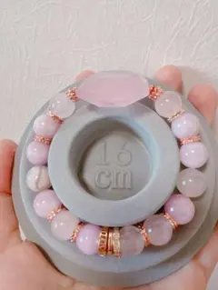 天然石 六芒星 ローズクォーツ クンツァイト 桜瑪瑙 ブレスレット