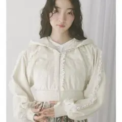 ベロアレースジップパーカー