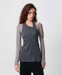ATTISESSION パイルホルターネックトップス DK.GRAY - メルカリ