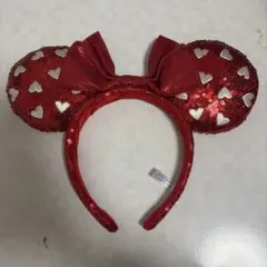 ディズニー　カチューシャ　スパンコール　ハート　ミニー
