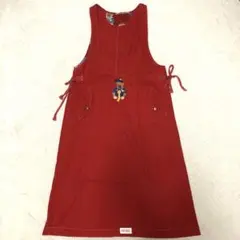 ピンクハウス 赤 くま プリント ジャンパースカート 赤　マリン