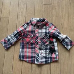 BABYDOLL ミッキーチェックシャツ 80 長袖