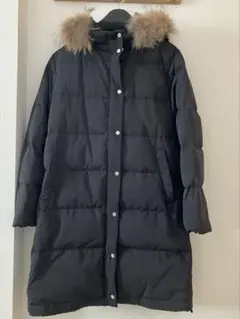 コムサイズム　黒 ダウンジャケット ファー付き ロング丈