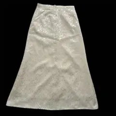 GRL グレイル ジャガードフレアスカート Lサイズ 花柄 オフホワイト