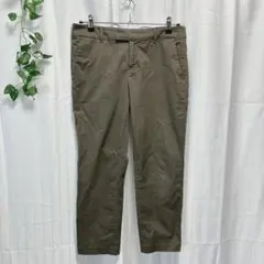 【ユニクロ】 スタイルアップアンクルパンツ 7分丈 (67cm) カーキ