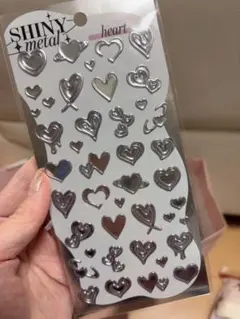 シルバーメタリックハートシールセット