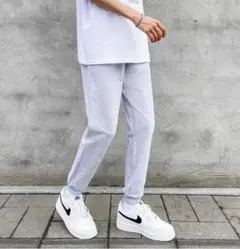 シンプル スウェット ジョガーパンツ L ユニセックス ライトグレー 新品