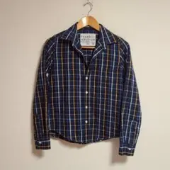 フランクアンドアイリーン チェックシャツ 長袖 ネルシャツ XS オープンカラー