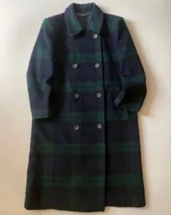 ◯ vintage カシミア　チェックロングコート◯