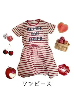 repipi armario ストライプ 半袖ワンピース XS