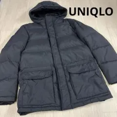 UNIQLO 黒 フード付き ダウンジャケット
