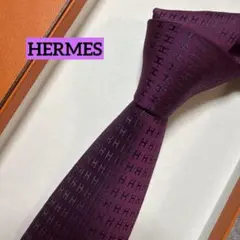 希少色✨美品✨HERMES エルメス ネクタイ ファソネ H柄 光沢感 - メルカリ