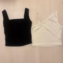 黒と白のタンクトップ2枚セット
