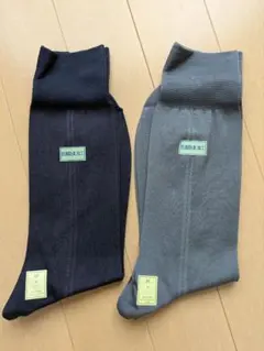 グレー・ネイビー クルーソックス 25cm