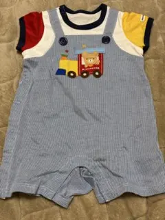 【美品】ミキハウス ストライプ ロンパース MIKIHOUSE 70cm