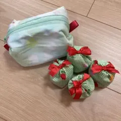 手作りお手玉4個セット　⑩ポーチつき