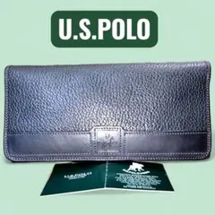 U.S. POLO ブラックレザー二つ折り財布