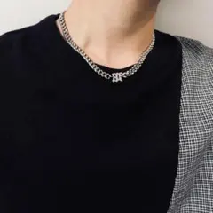 シルバー ネックレス メンズ レディース ストリート BTS 韓国 n0657e