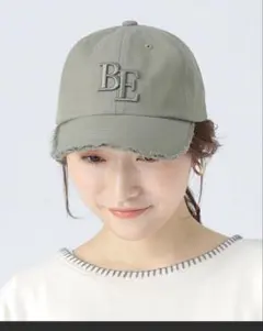 BEAMS HEARTロゴ刺繍　フリンジキャップ　カーキのサムネイル