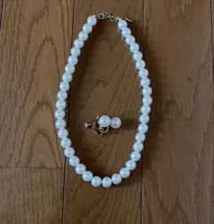 ホワイトパールネックレス イヤリングセット