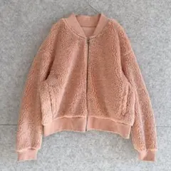 美品【ユニクロ UNIQLO】防風 ボア ジャケット フリース ジップアップ L