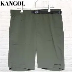 カンゴール　ナイロン ハーフパンツ カーキ イージーパンツ アウトドア ロゴ付きのサムネイル