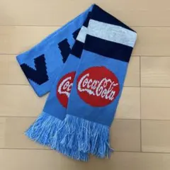 コカコーラ　サッカーマフラー　水色